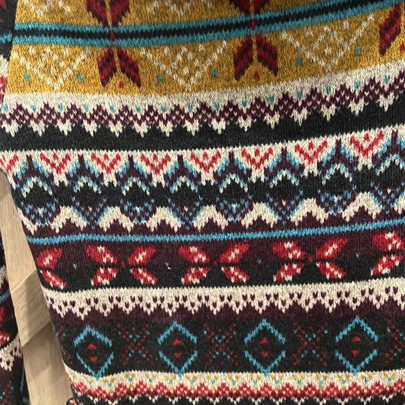 Women’s Fairisle off the Shoulder Sweater Dress - Picture 2 of 5